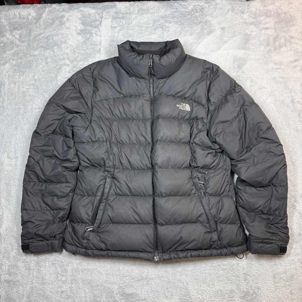 The North Face Nuptse 700 Down Puffer Jacket Womens L Black Winter Coat Y2K
